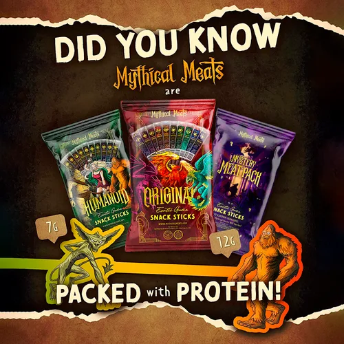Miniatura 9 de Mythical Meats Paquete de muestra original de sabor exótico – 10 palitos exóticos de caza y carne de res – Carnes secas y deshidratadas sazonadas a