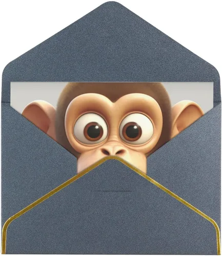 Miniatura 11 de The Silent Monkey - Tarjetas de felicitación impresas, tarjetas en blanco de 4.5 x 6 pulgadas con sobres para todas las ocasiones, cumpleaños, Rojo