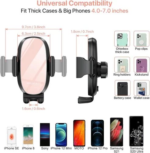 Miniatura 6 de Miracase Soporte Universal para Teléfono en Portavasos de Coche, [Versión Mejorada] Soporte Ajustable de Cuello Largo para Portavasos de Coche, Rosa