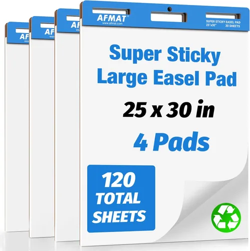 AFMAT Anchor Chart - Papel de 25 x 30 pulgadas, papel de carta grande para profesores, almohadillas de caballete súper adhesivas para oficina, aula,