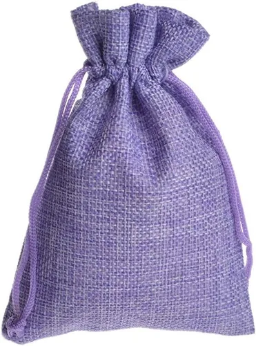 Tvoip Paquete de 30 bolsas de arpillera con cordón, bolsas de regalo para bodas, fiestas y manualidades (morado claro, 4 x 5.5 pulgadas)
