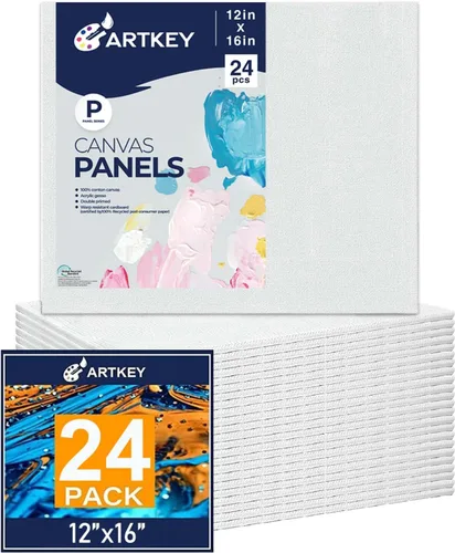 Miniatura 28 de Artkey Lienzos para pintar de 8 x 10 pulgadas, paquete de 12 unidades, 10 onzas, imprimados 100% algodón, blanco para pintura, suministros de arte