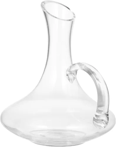Decantador de vino de vidrio con asa, decantador de vino tinto transparente para amante, jarra