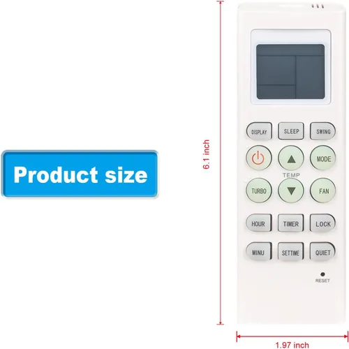 Miniatura 2 de KKG9A-C1 KKG9B-C2 Reemplazo de control remoto de CA compatible con Mirage/Agratto Ventisol/Changhong/Zmartech/NEOAIRE/BENELUX Aire acondicionado