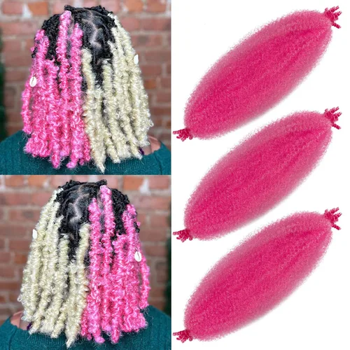 Miniatura 15 de Cabello Afro Twist Elástico de 16 pulgadas, cabello Cuban Twist 30# Marley Twist trenzado, Afro Twist suave, extensiones de cabello sintético rizado