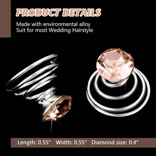 Miniatura 2 de WILLBOND Juego de 60 tornados de cristal de diamantes de imitación en espiral para bodas, novias, bailes, fiestas y ocasiones importantes con Champán