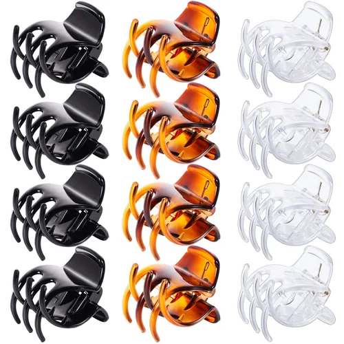 Miniatura 7 de 12 pinzas para el cabello de tamaño mediano, 1.38 x 1.38 x 1.57 pulgadas, pinzas de agarre antideslizante para mujeres y niñas, accesorios