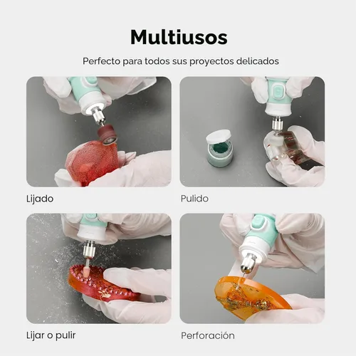Miniatura 4 de Kit de herramientas rotativas inalámbricas Resiners, kit de taladro y pulido de resina, ajustable de 8 velocidades, carga tipo C, kit de joyería Kit
