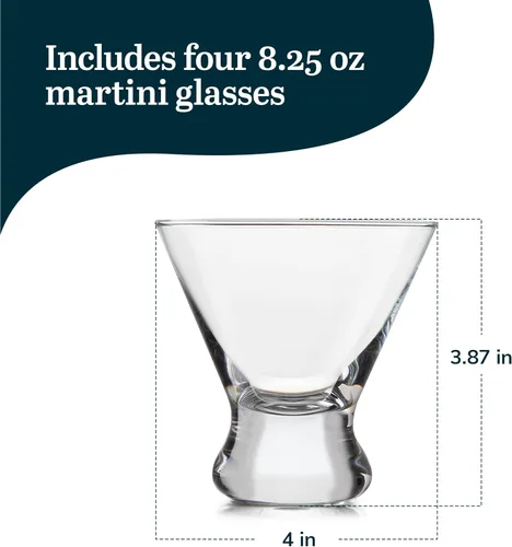 Miniatura 3 de Libbey Copas transparentes para cócteles Cosmopolitan/Martini, 8 onzas, Transparente Sin tallo Cosmopolitan 4