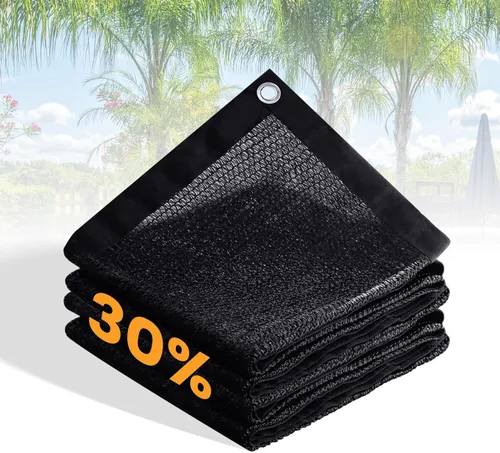 VICLLAX 30% Tela de Sombra de Jardín Negra - Tela para Bloquear el Sol UV Resistente para Plantas, Flores y Vegetales | Cubierta Ligera para