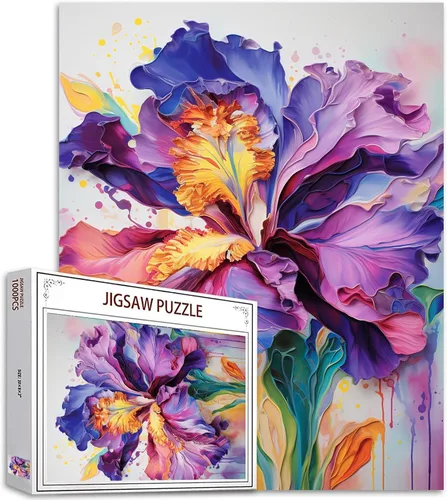 Miniatura 11 de Christal - Rompecabezas de 1000 piezas con diseño de iris blanco para adultos, con fondo celta, rompecabezas de 27 x 20 pulgadas, coloridos