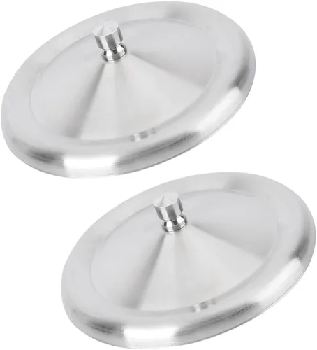 Cabilock Tapas de taza de acero inoxidable a prueba de fugas de 3.14 pulgadas, juego de 2 tapas para tazas de agua con bordes lisos para tazas de