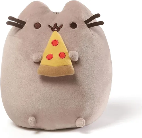 GUND Pusheen Pizza snackable de peluche, animal de peluche para edades de 8 años en adelante, 9.5 pulgadas, gris