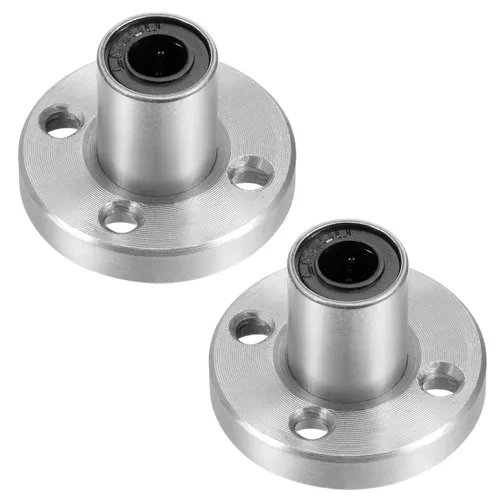 uxcell LM6UU Rodamientos lineales de brida redonda, diámetro de 0.236 in de diámetro, 0.472 in de diámetro exterior, 0.748 in de longitud (paquete