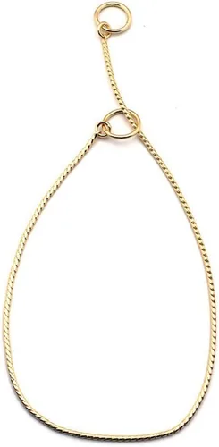 Miniatura 5 de SGODA Collar de cadena para perro, estrangulador, collar de serpiente para entrenamiento de mascotas, con eslabones pesados, longitud de 22 Oro