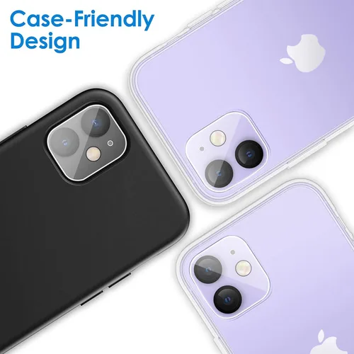 Miniatura 2 de Protector de lente de cámara para iPhone 11/12 Mini, vidrio templado, cobertura completa, antiarañazos, paquete de 2