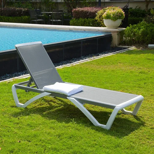 Miniatura 20 de Domi - Tumbona para exteriores, sillón ajustable de aluminio para patio, silla de piscina de plástico para terraza, césped, patio trasero