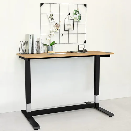 Miniatura 8 de CAXXA Escritorio eléctrico para computadora de altura ajustable, 48 x 24 pulgadas, marco negro de teca