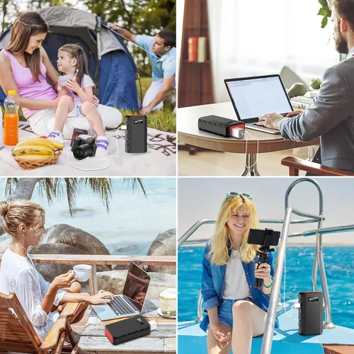 Miniatura 6 de powkey Estación de energía portátil de 88 Wh, 24000 mAh, generador solar para acampar (panel solar no incluido), batería de litio de 110 V/65 W CA