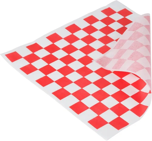 Miniatura 2 de Cakesupplyshop hojas empaquetadas, revestimientos de cesta de comida de cuadros rojos y blancos y papel para envolver de 12 x 12 pulgadas