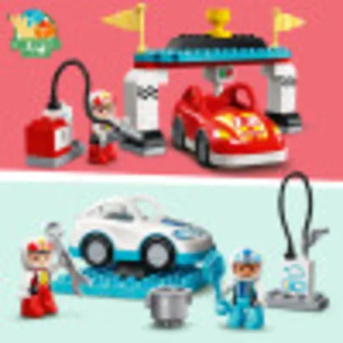 Miniatura 4 de LEGO DUPLO Town Race Cars 10947 - Juguete de construcción de carreras de coches; juego imaginativo y de desarrollo para niños pequeños y niños