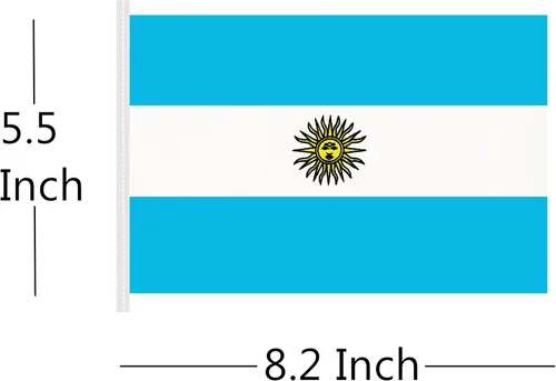 Miniatura 2 de Cadena de bandera argentina de 50 pies, 38 mini banderas argentinas pequeñas, Día de la Independencia del 4 de julio, eventos patrióticos, deportes