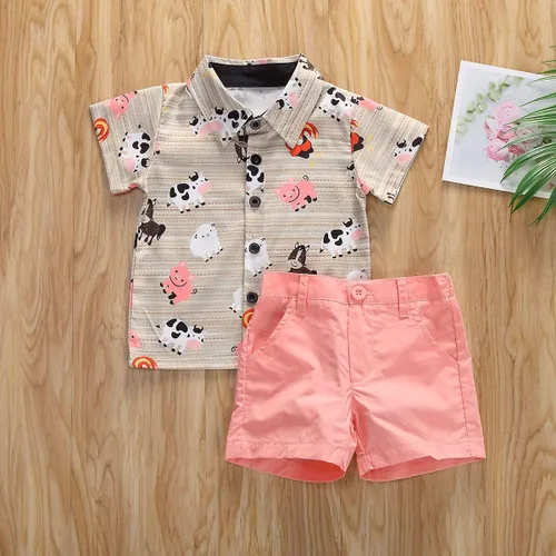 Miniatura 8 de Zoiuytrg Camisas con botones y cuello vuelto con estampado de vaca y cerdo diseño de caballo y vaca