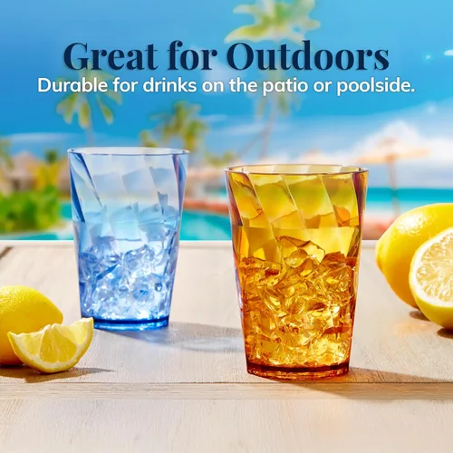 Miniatura 7 de Vasos US Acrylic Optix Mini, de plástico, reutilizables, aptos para lavavajillas (juego de 8) Tazas de jugo de 8oz en colores de tono de joya