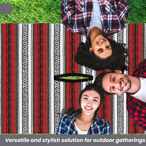 Miniatura 23 de Artisans Bazaar Poncho tradicional mexicano de Baja para hombres y mujeres, auténtico sarape de Gaban, manta de vaquero Pancho Jorongo