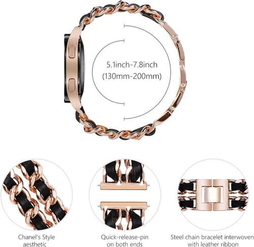 Miniatura 4 de Surace Correa compatible con Samsung Galaxy Watch 7, pulsera de mujer para Galaxy Watch 7/FE/6/5/4 de 1.575 pulgadas, 1.732 pulgadas, Galaxy Watch 6