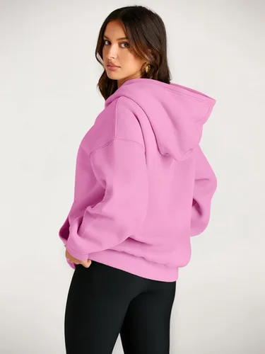 Miniatura 4 de Trendy Queen - Sudaderas extragrandes con capucha para mujer, suéteres de manga larga, sin botones, de vellón, de otoño, ropa de invierno