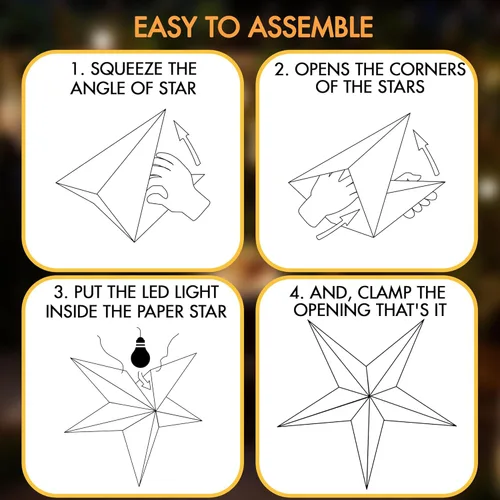 Miniatura 7 de GalaxyArts - Naxatra (blanco mediano 7 puntas) - Linterna de estrella de papel