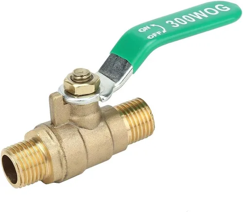 Válvula de bola de tubo de latón con rosca NPT macho a macho Mini válvula de bola de dos vías Válvula de cierre del compresor de aire (G1/4 ")