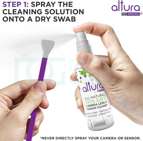 Miniatura 5 de Altura Photo Kit profesional de limpieza de cámara para cámaras DSLR APS-C y sin espejo, limpiador de lentes y sensores, incluye funda, aerosol