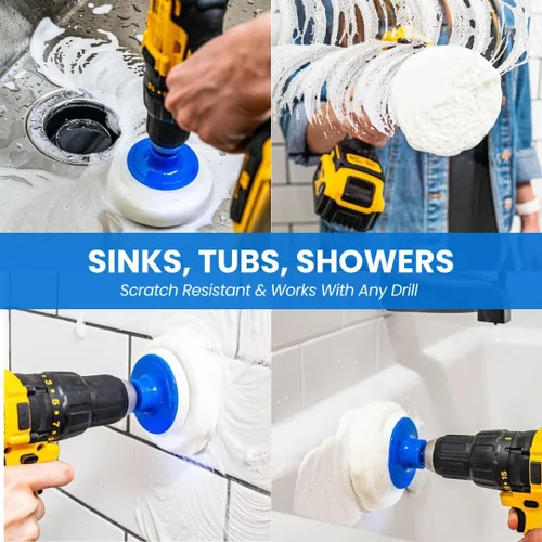 Miniatura 4 de RotoScrub Almohadillas de Fregado para Limpieza de Baño + Cepillo de Fregado con Motor de Taladro Kit Combinado de Accesorios