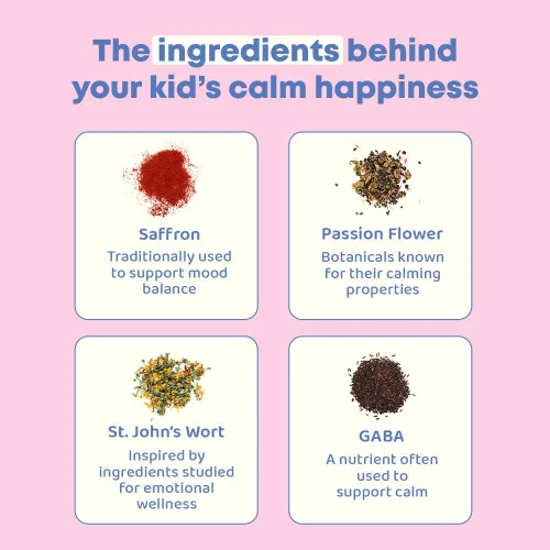 Miniatura 4 de JoySpring Gomitas de azafrán para niños Extracto de azafrán con suplementos GABA que ofrecen apoyo al estado de ánimo y calma las rabietas