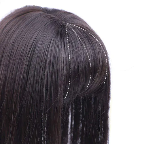 Miniatura 3 de RemeeHi - Peluca sintética de aspecto natural con clip y flecos 3D para cabello fino, 14 pulgadas, color marrón claro