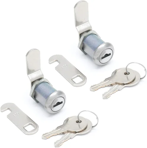 Miniatura 10 de Cerradura de leva desplazada accionada por pulgar de 5/8 pulgadas, cilindro y leva desplazada, pestillo de compartimento de RV sin llave, cerraduras
