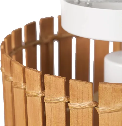 Miniatura 6 de Globe Electric 65898 Lámpara de techo empotrada de 1 luz, blanco mate, pantalla de bambú natural