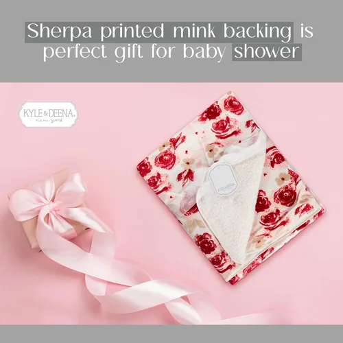 Miniatura 5 de Baby Gear Manta suave de bebé para niña, manta de felpa recién nacida para bebé 30x40 con estampado de flores