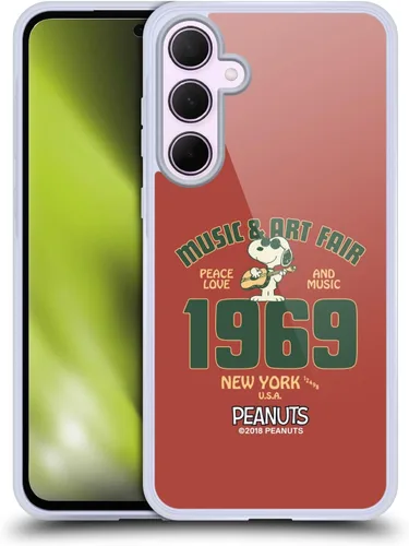 Miniatura 330 de Head Case Designs Funda de gel Woodstock 50th con licencia oficial de Peanuts Snoopy Guitar 1969 [protección de grado militar] compatible