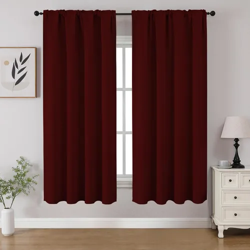 Miniatura 67 de CUCRAF - Cortinas opacas beige de 45 pulgadas, juego de 2 paneles con bolsillo para barra, cortinas para oscurecer dormitorios y sala de estar