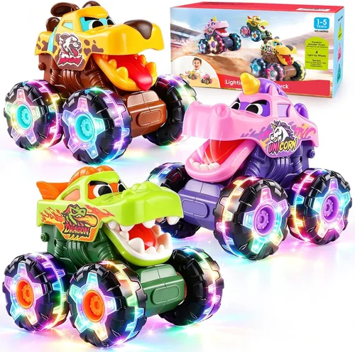 Miniatura 8 de OCATO Juguetes de Carro para Regalos de Niño de 1 Año, Camiones Monstruo de Juguete con Retroceso para Niños Pequeños de 1-3, Regalo de Cumpleaños
