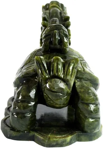 Miniatura 5 de LILOVE Feng Shui chino gran tortuga de dragón de jade verde para la riqueza estatua escultura figuritas