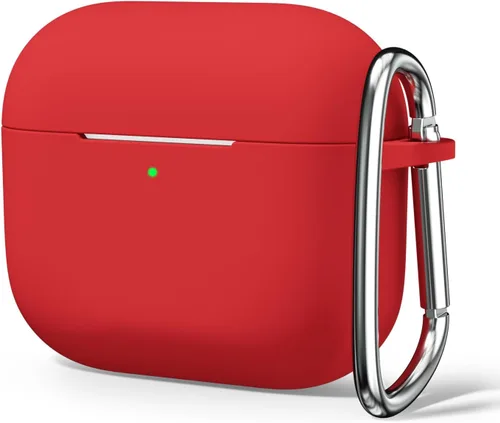 Miniatura 24 de Oakxco Funda de silicona para Airpods 3, bonita funda rígida femenina para Airpods de 3ª generación con llavero, gel de goma colorido suave de TPU