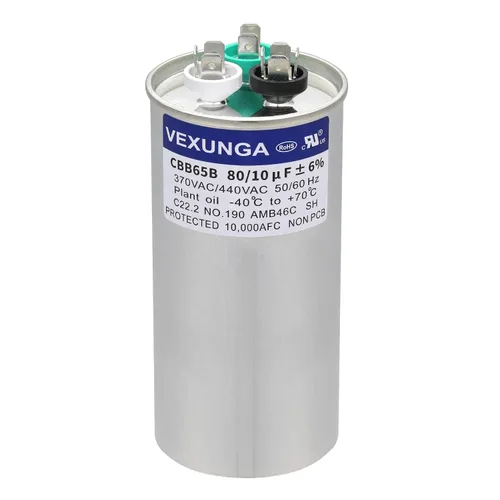Miniatura 93 de VEXUNGA - 25/5 uF 25+5 MFD 370V o 440V Condensadores redondos de arranque dual 25 5 uF 370 440 Volt VAC CBB65 Condensadores para acondicionador