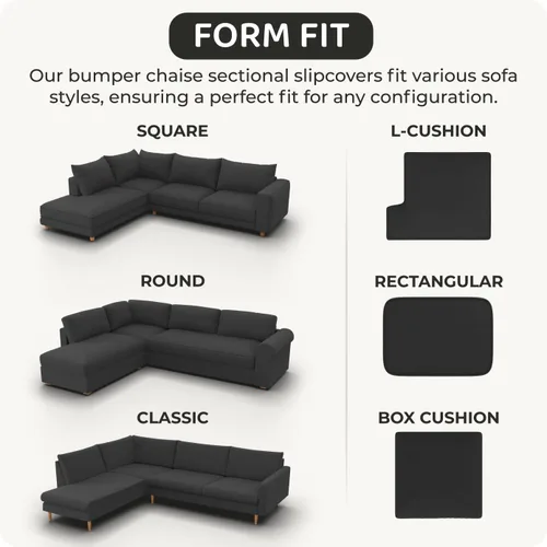 Miniatura 6 de PAULATO BY GA.I.CO. Funda de Sofá Seccional - Funda de Sofá de Esquina - Fundas de Sofá Chaise con Parachoques - Sofá Lavable con Funda para Otomana