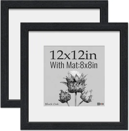 Miniatura 26 de VCK Portarretratos de 5 x 7, 2 unidades, grano de madera natural, roble negro y vidrio HD, para fotos de 4 x 6 con paspartú o 5 x 7 sin paspartú