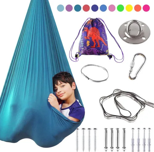 Columpio sensorial de terapia interior para niños, necesidades especiales, columpios de techo para acurrucarse, hamaca de tela ajustable para