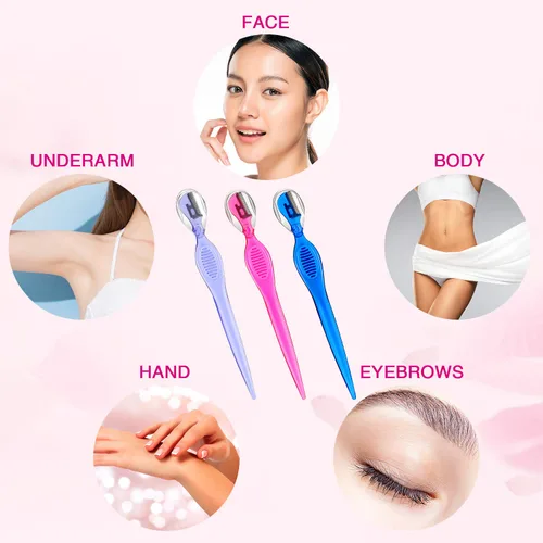 Miniatura 4 de 30 piezas de afeitadora Dermaplane para mujeres, afeitadora con cubierta de precisión, herramienta de dermaplaning exfoliante multiusos, depilación